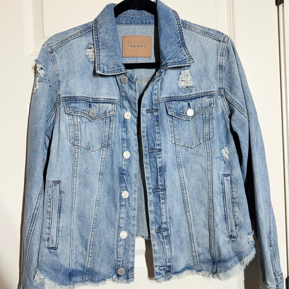 Blank NYC Distressed Denim Jacket, Women's Size M
